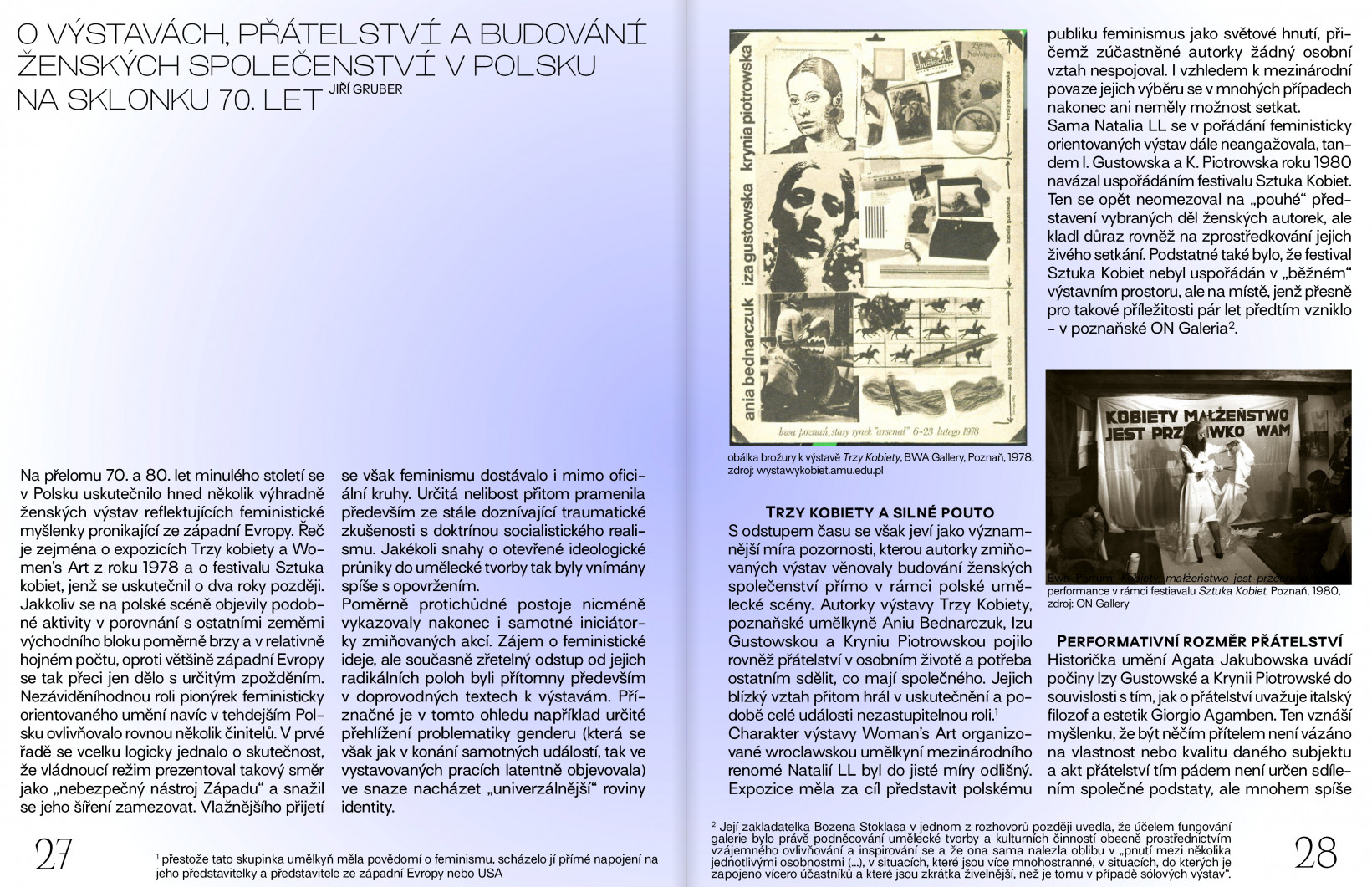 Jiří Gruber: O výstavách, přátelství a budování ženských společenství v Polsku na sklonku 70. let